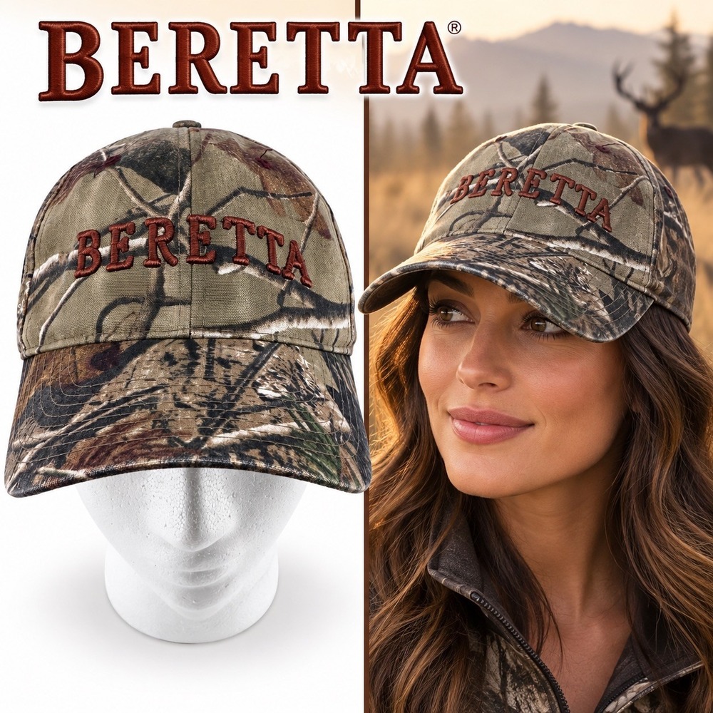 Beretta Since 1526 Realtree Camo Hunting Baseball Cap Hat Adjustable Embroidered